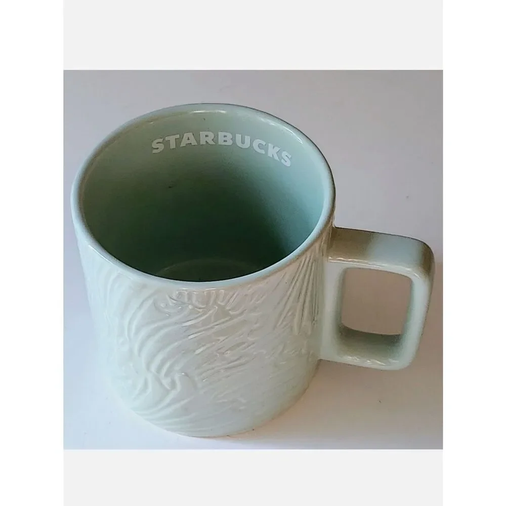 Starbucks Mint Green Siren Mermaid Tail Textured Ceramic Collectible  Coffee Mug